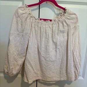 Max Studio Ivory Textured Top